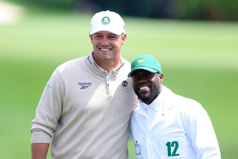 Bryson DeChambeau reacts after Kevin Hart fails miserably at The Masters Par 3 Contest