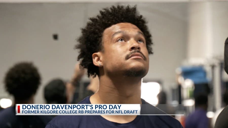 Former Kilgore College running back Donerio Davenport prepares for NFL Draft