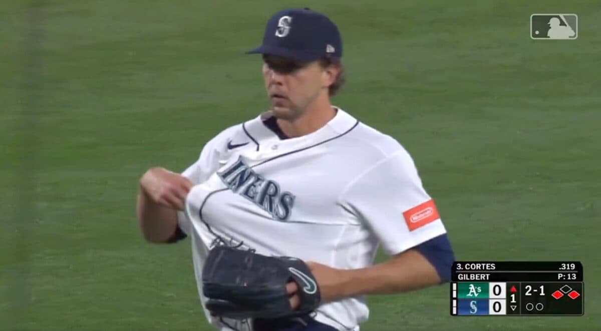 WATCH: Seattle Mariners Pitcher Somehow Catches a Line Drive in His Jersey