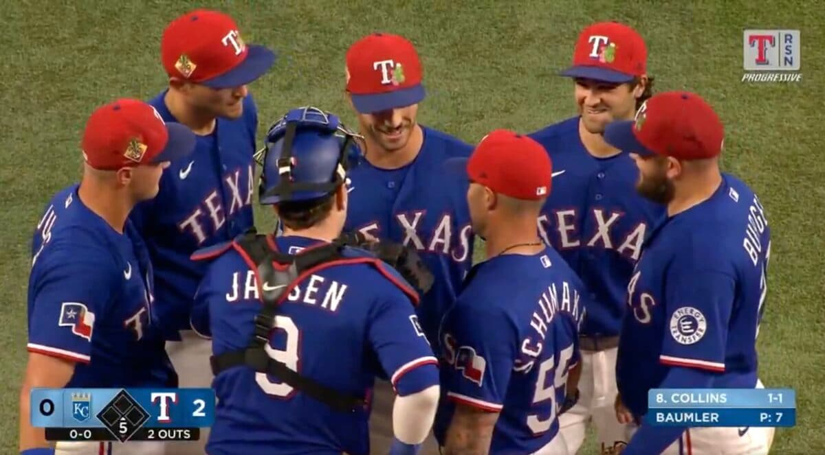 WATCH: Texas Rangers Manager Surprises Pitcher Mid-Game by Telling Him He Made the Opening Day Roster