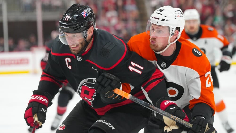 Hall’s OT score helps Hurricanes top Flyers 3-2 to take 2-0 lead in 2nd-round series of NHL playoffs