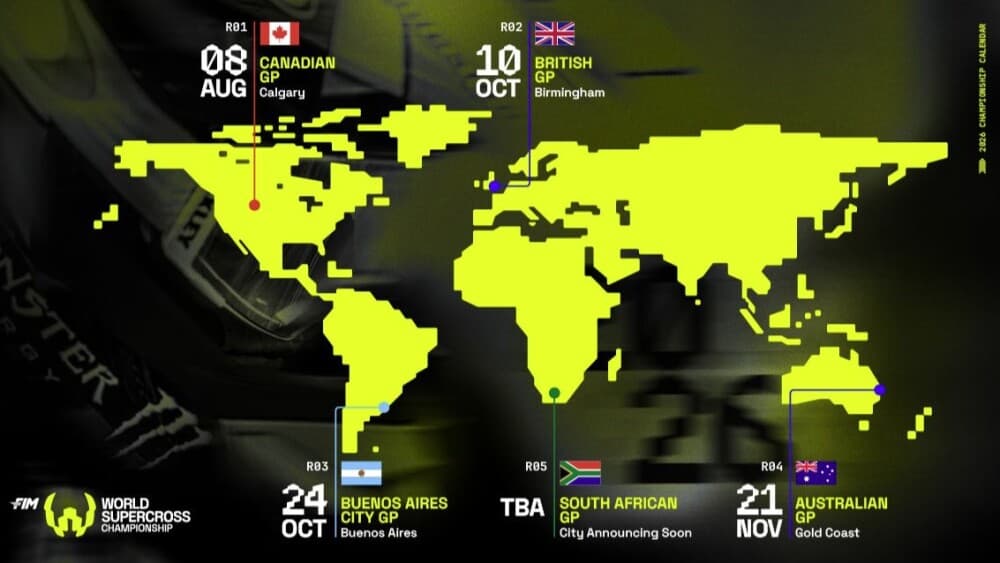 World Supercross Championship (WSX) announces five-round 2026 schedule