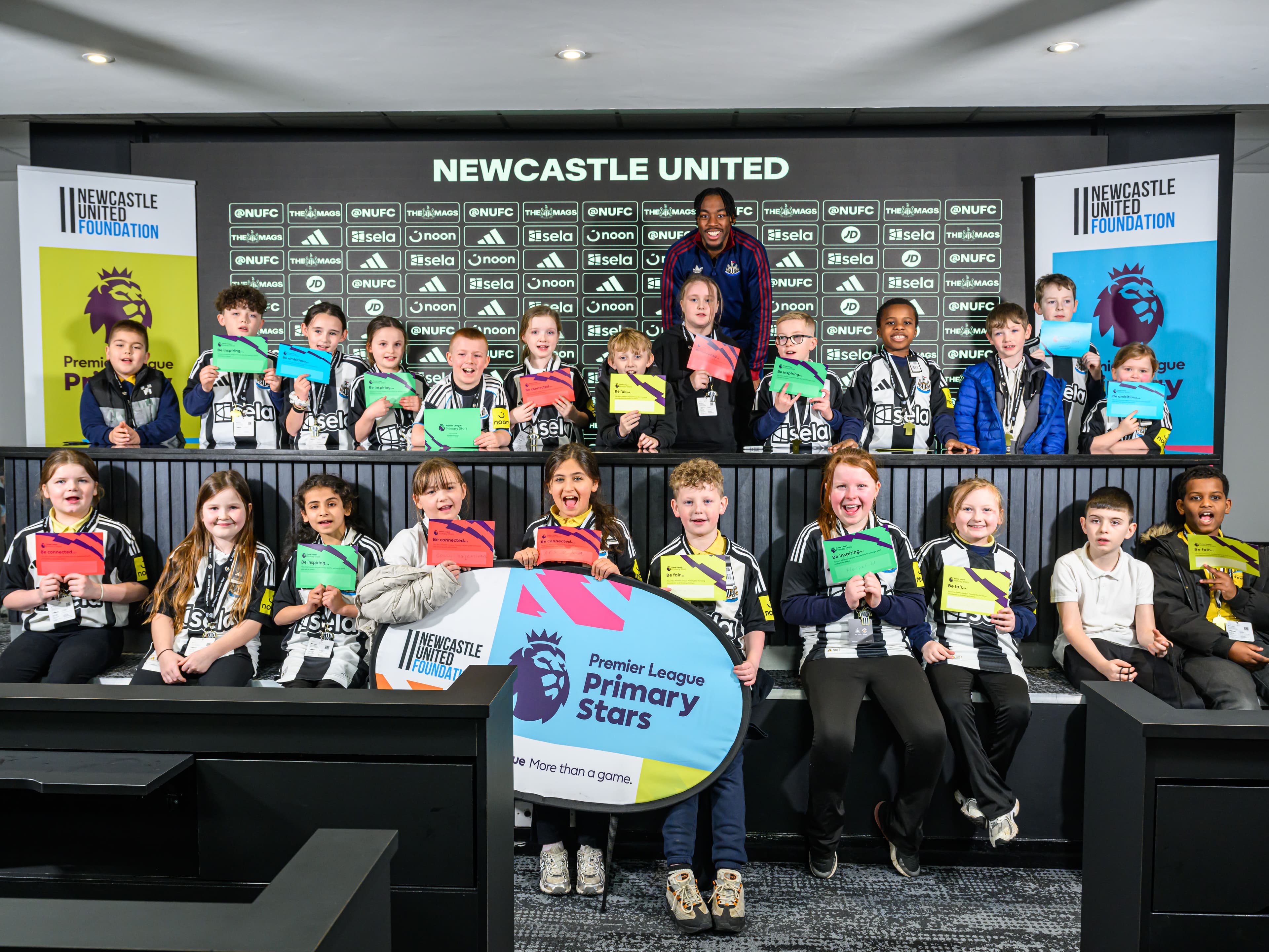 Anthony Elanga meets the region's youngest aspiring journalists through Junior Reporters programme