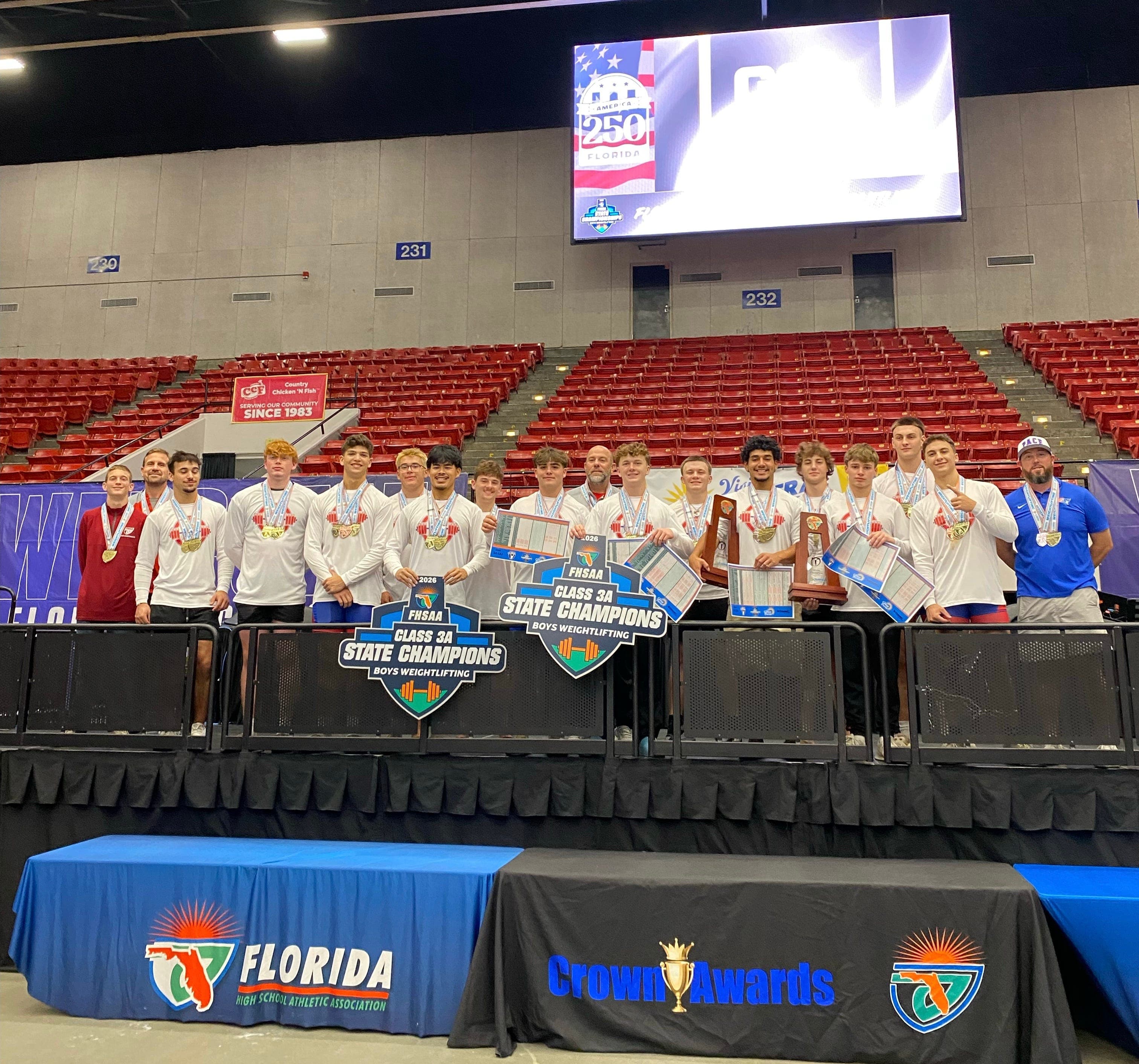 Pace boys weightlifting sweeps state titles for 3rd straight year