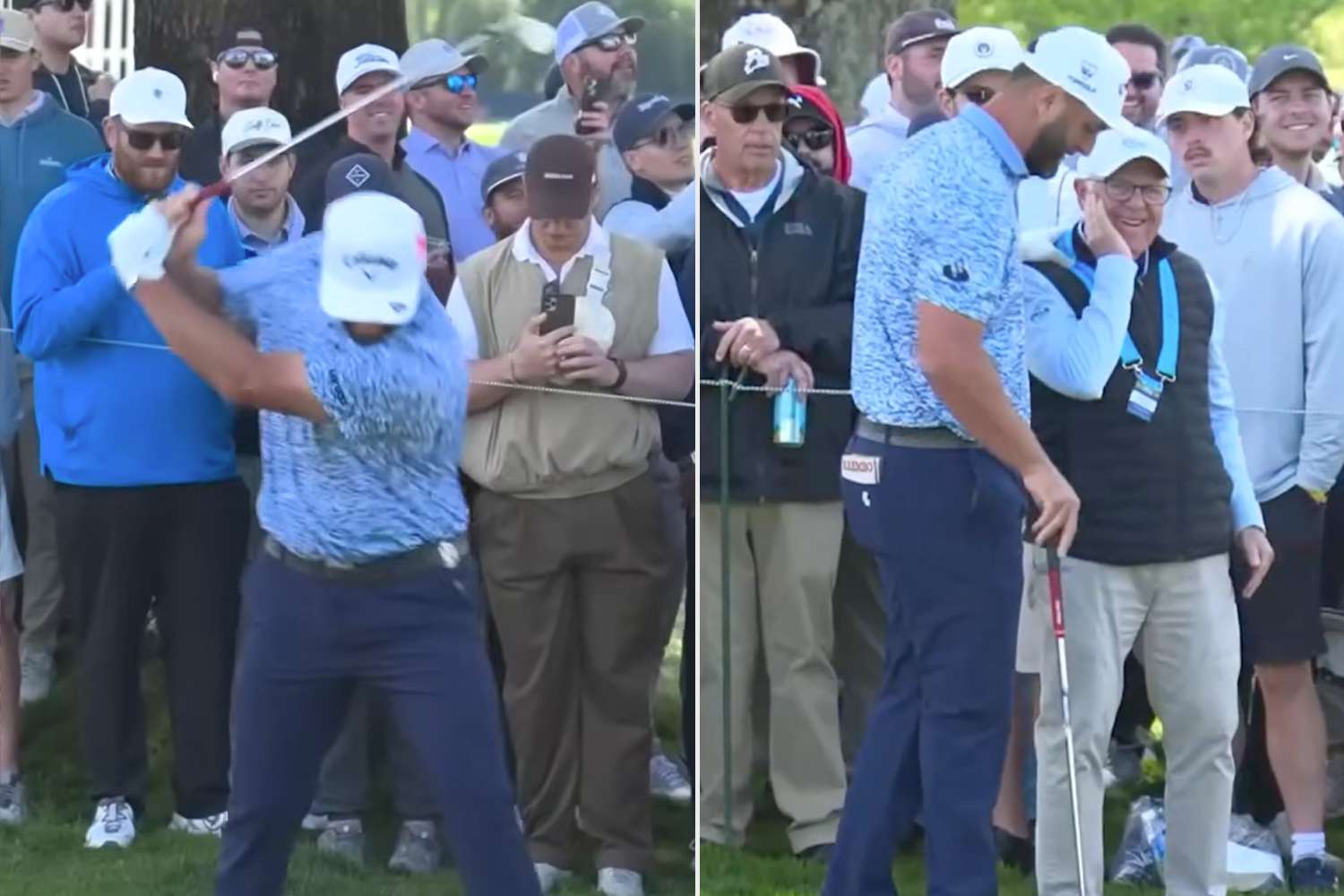 Golfer Jon Rahm Hits Elderly PGA Tour Volunteer in Face with Divot After He Swings Club in Frustration
