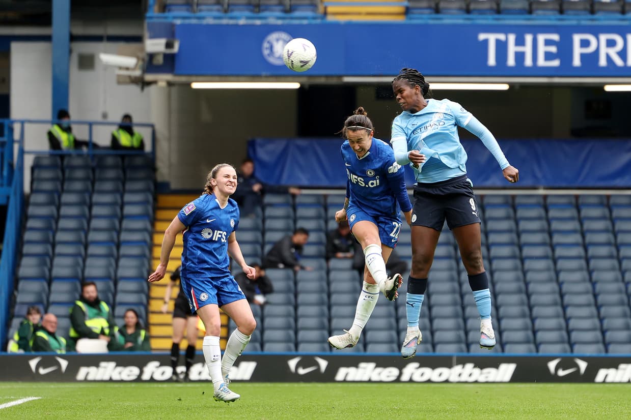 Shaw's double helps Man City fight back against Chelsea to book Wembley spot