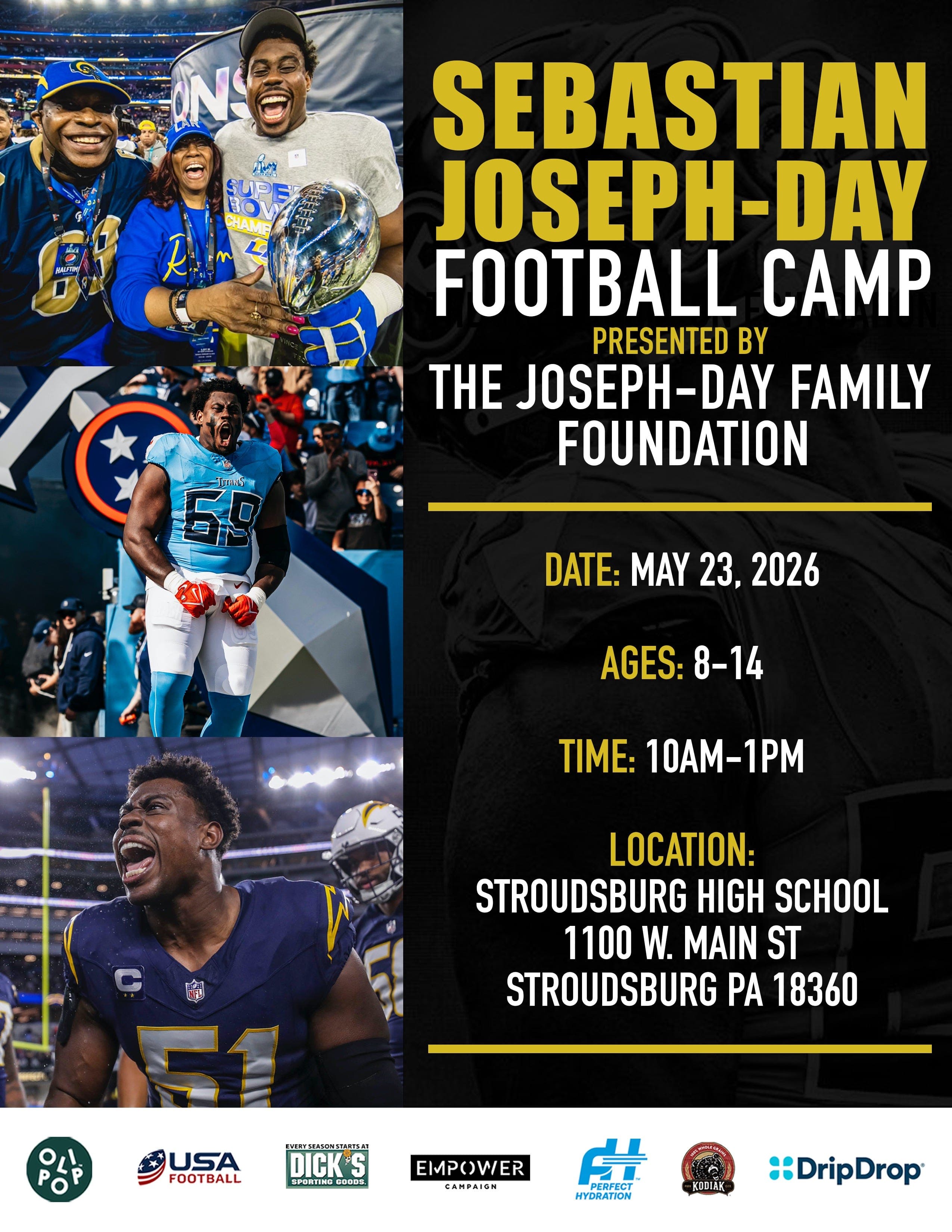 Pocono great Sebastian Joseph-Day to host youth football camp at Stroudsburg