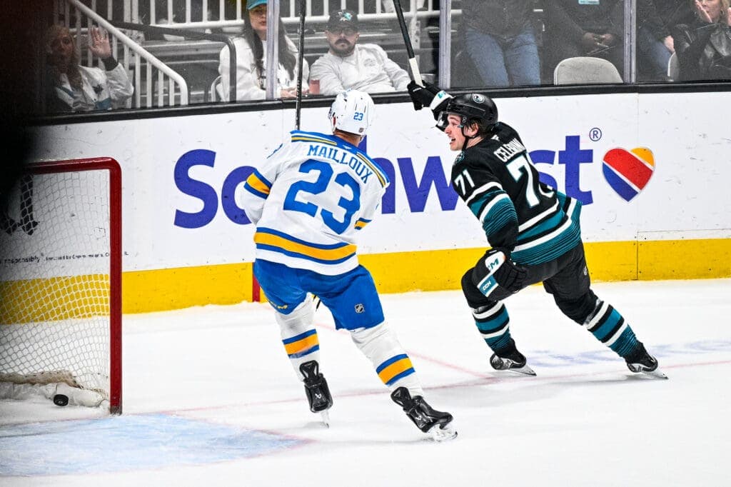 Gaud Strikes! Celebrini Hits 100 Points, Sharks Win 5-4 Last Minute