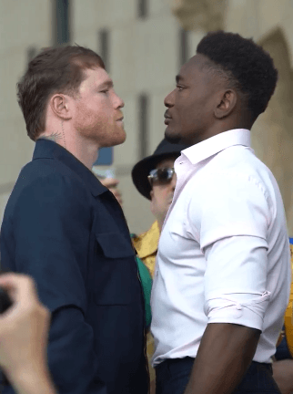 Canelo, Mbilli Stare Each Other Down In Egypt!