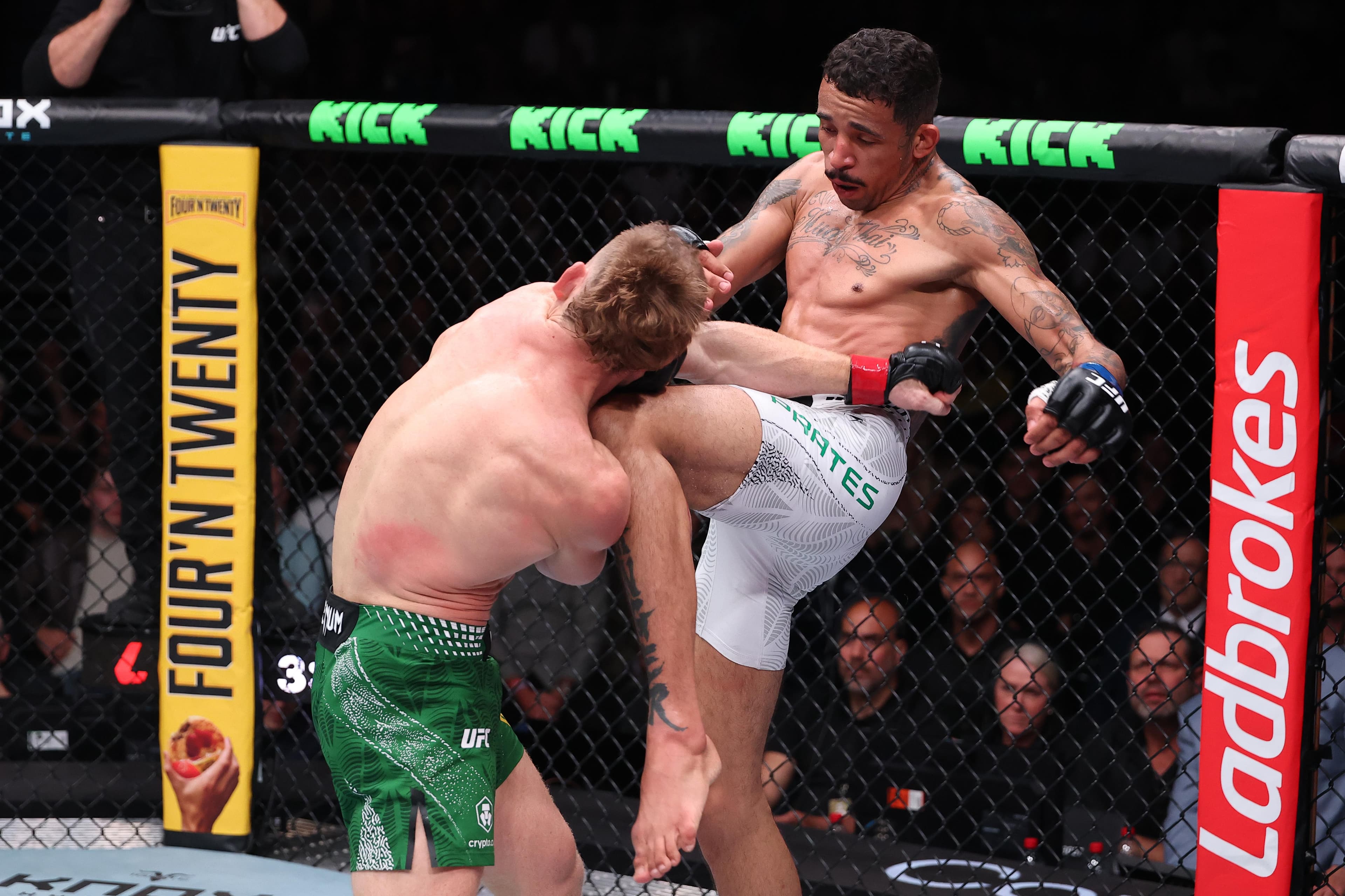 Carlos Prates brutalizes Jack Della Maddalena before earning knockout in UFC Perth main event