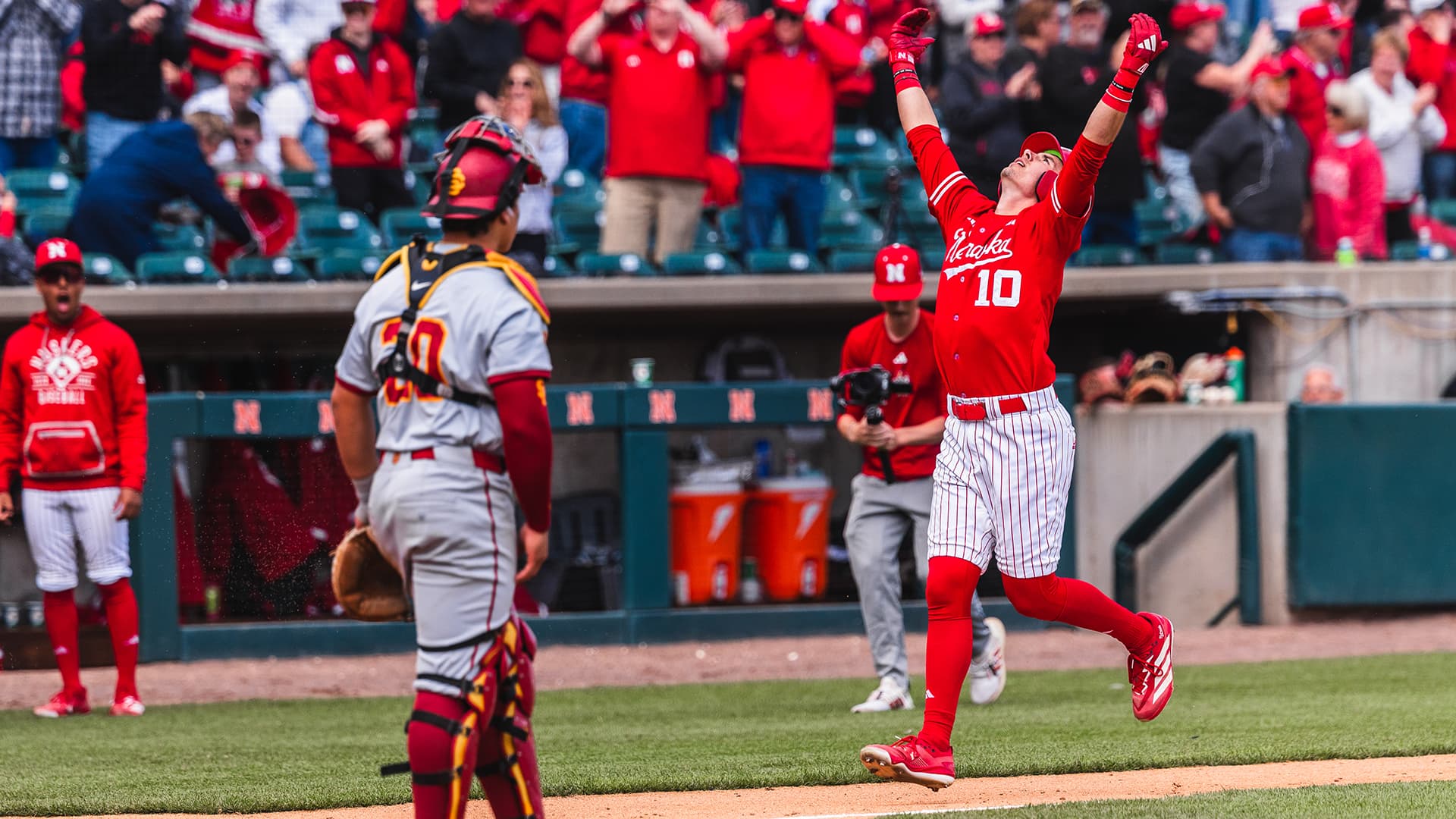 Nebraska Baseball Run-Rules #12 USC 12-2 to Win Series