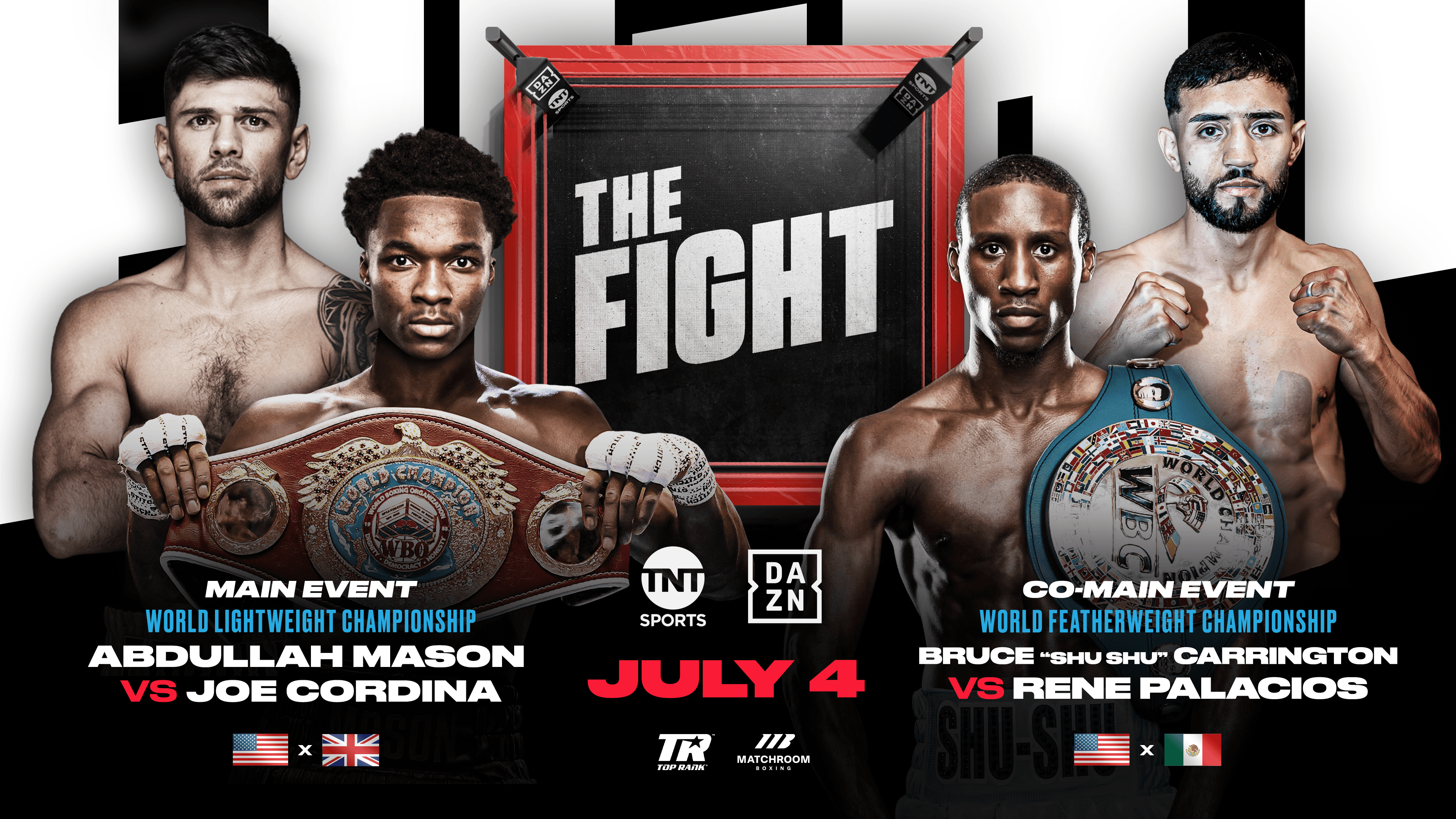 Abdullah Mason, Bruce Carrington make title defenses on July 4