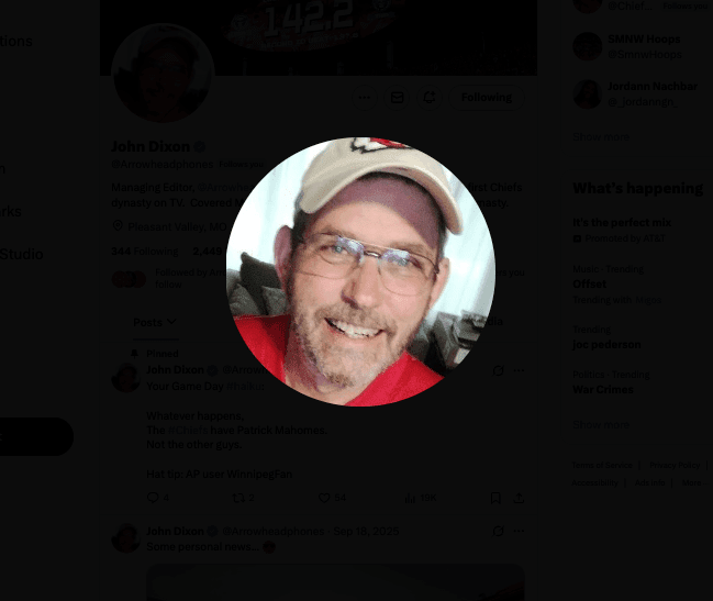 Wishing for peace for Arrowhead Pride’s fearless leader, John Dixon