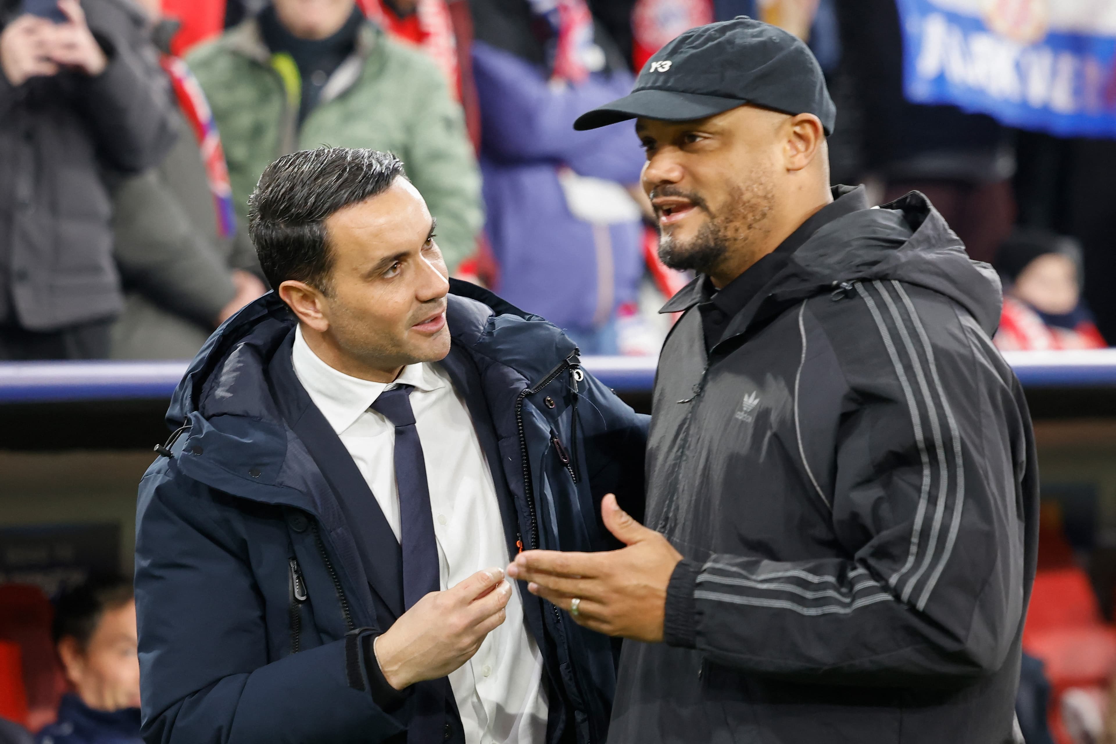 Atalanta coach Raffaele Palladino congratulates Bayern Munich on Champions League win