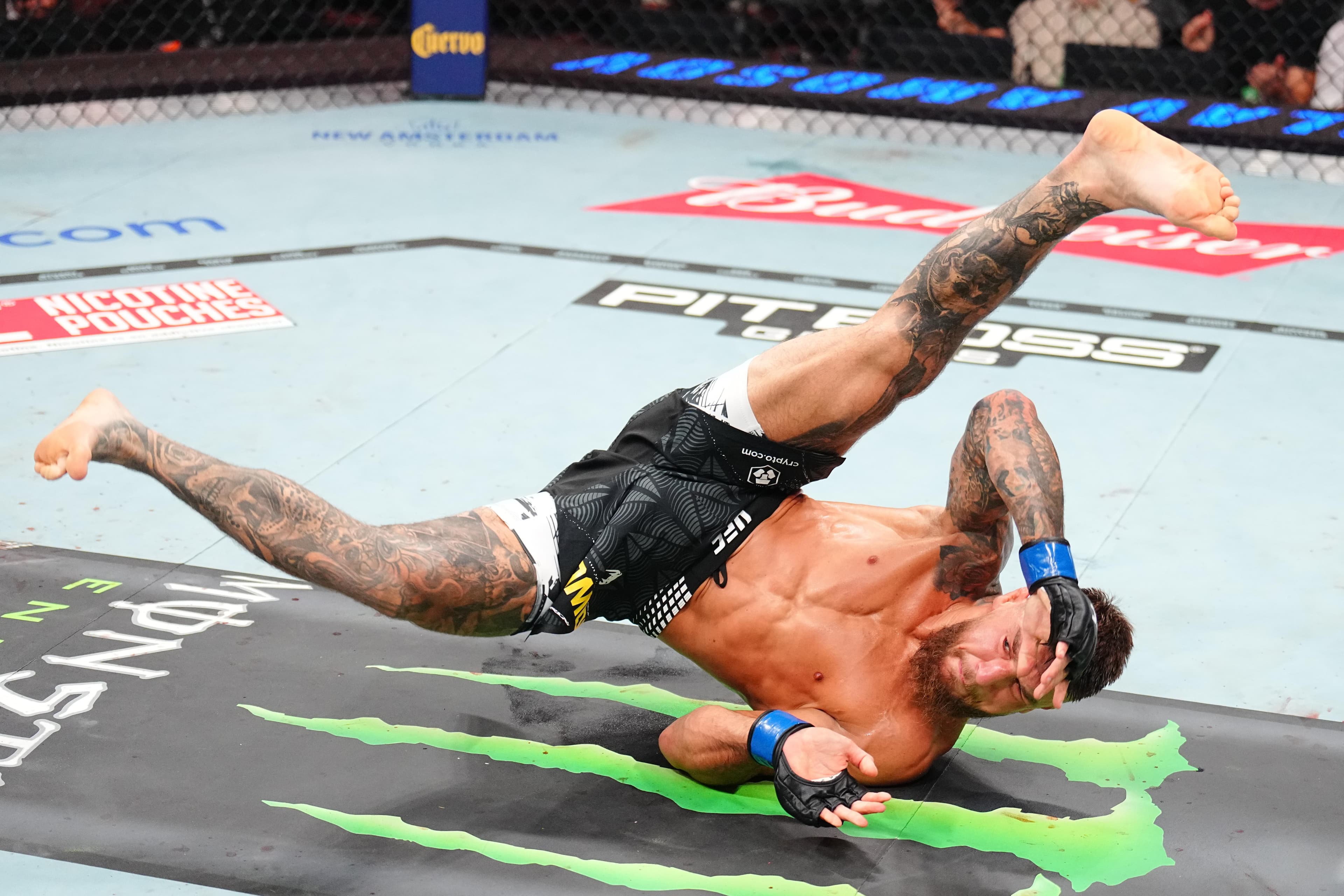 UFC 328 video: Yaroslav Amosov slams Joel Alvarez, snatches submission and then breakdances in victory