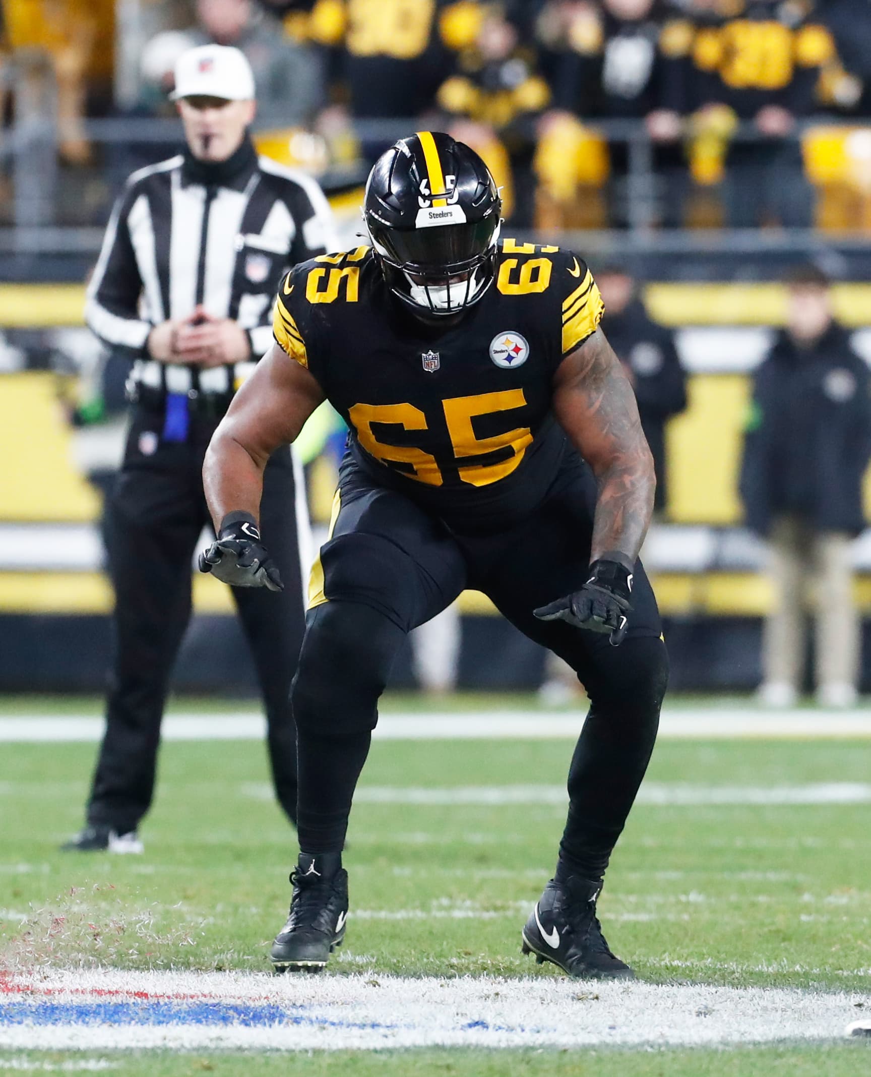 The Steelers have used the pick from letting Dan Moore Jr. sign with the Titans