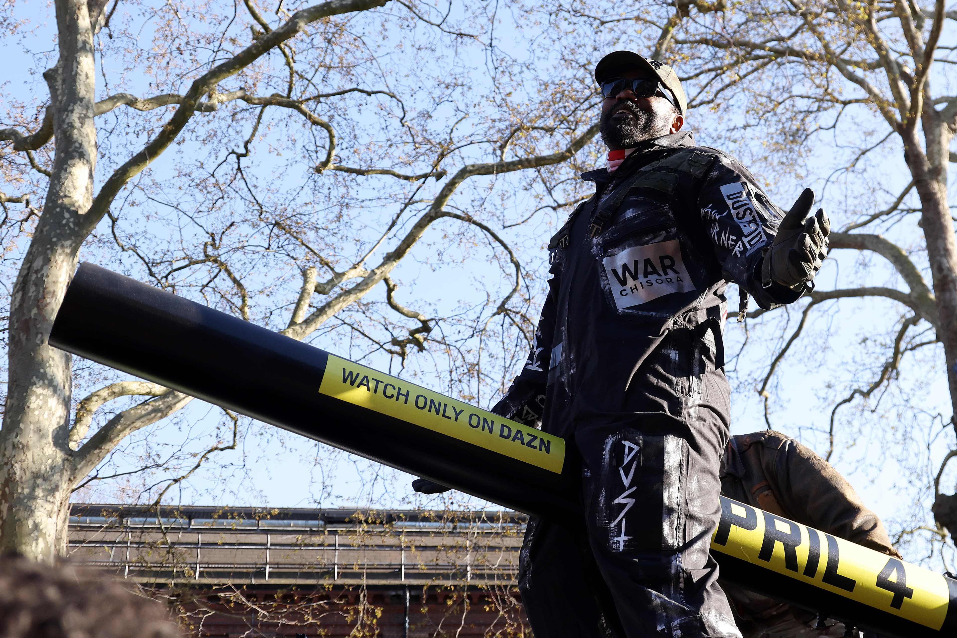 Video: Derek Chisora arrives for Deontay Wilder press conference in decked-out Army tank, stares down ‘Bronze Bomber’
