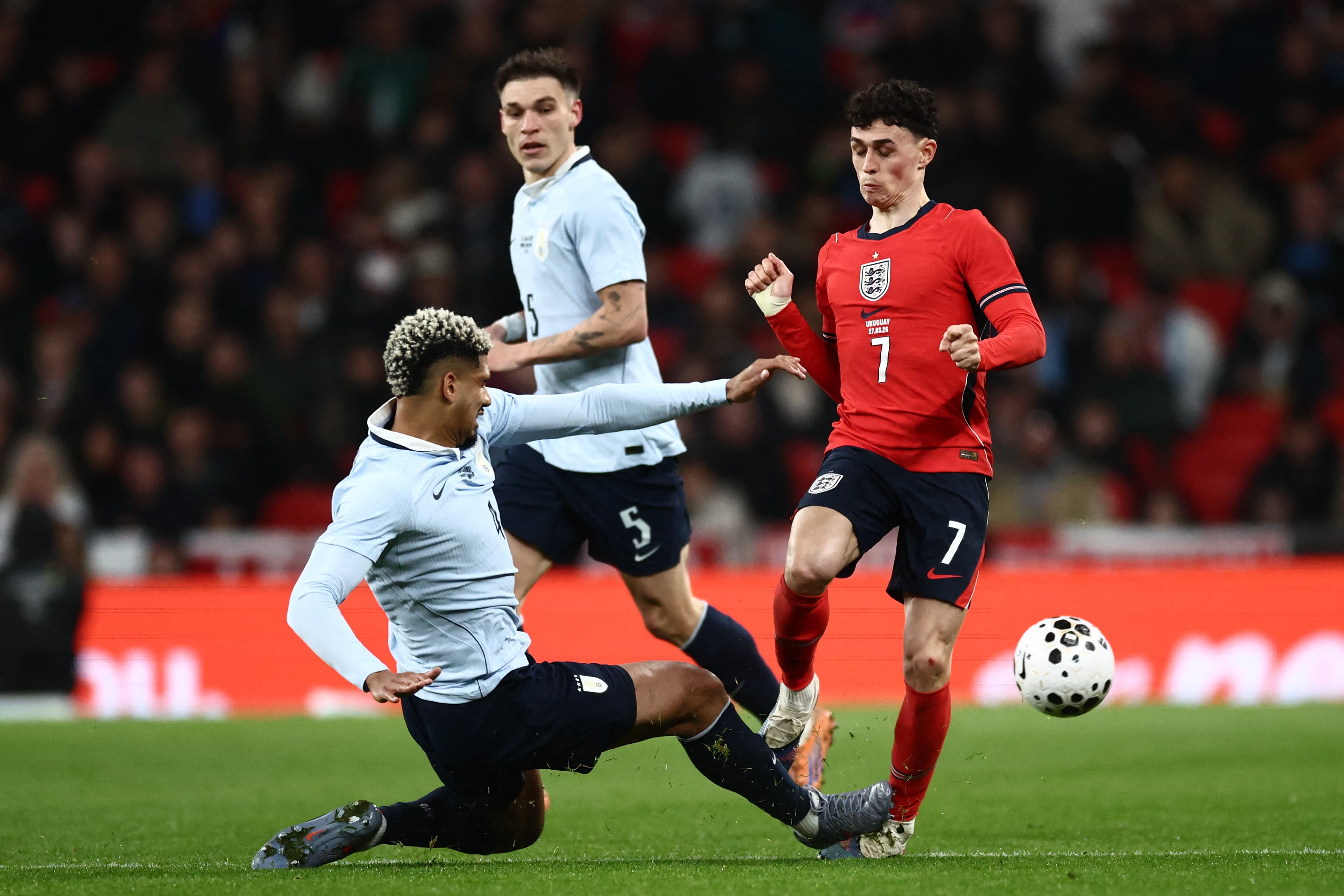 Thomas Tuchel rages at Ronald Araujo tackle on Phil Foden in Uruguay’s friendly with England