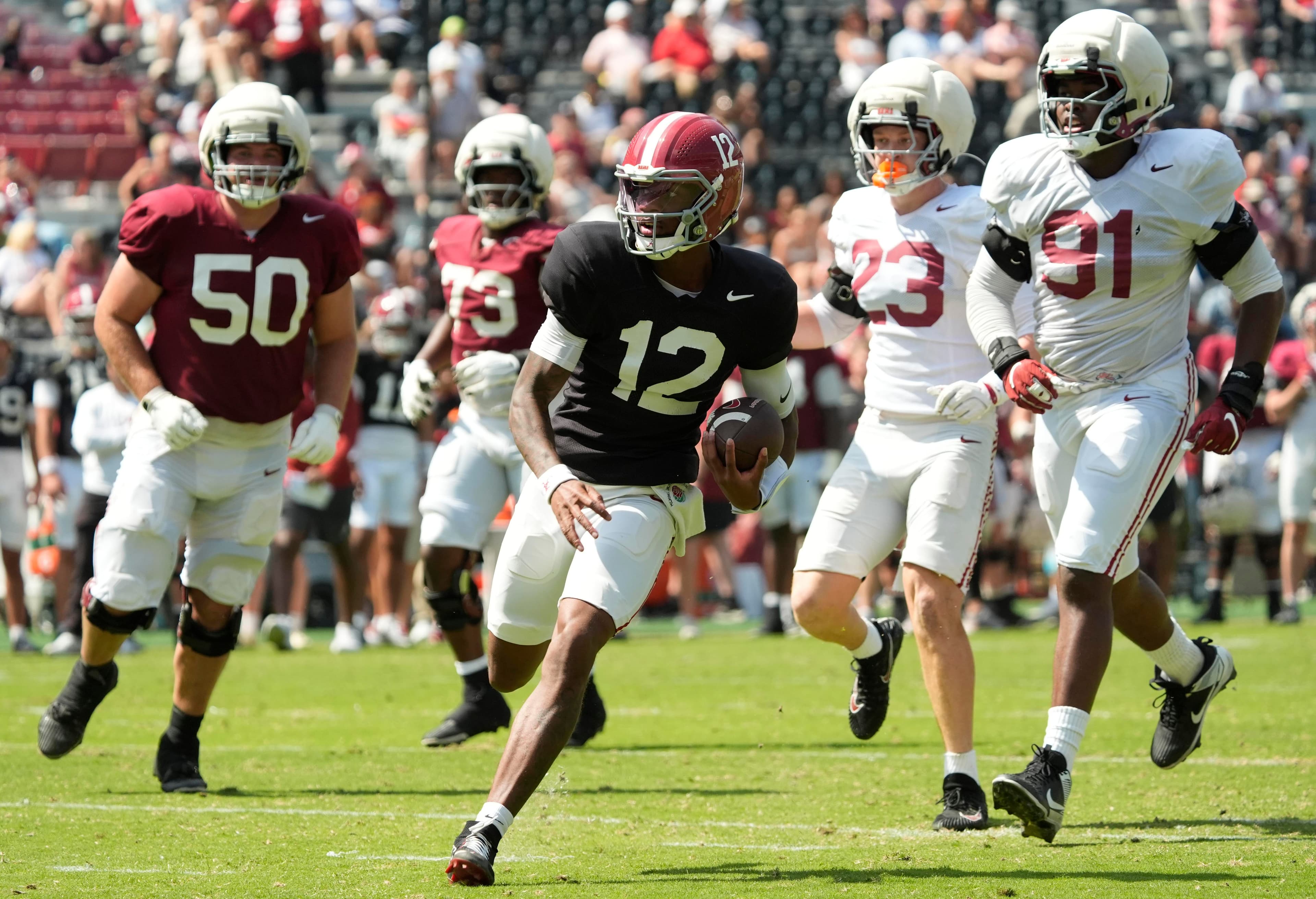 Keelon Russell, Cederian Morgan steal the show at A-Day