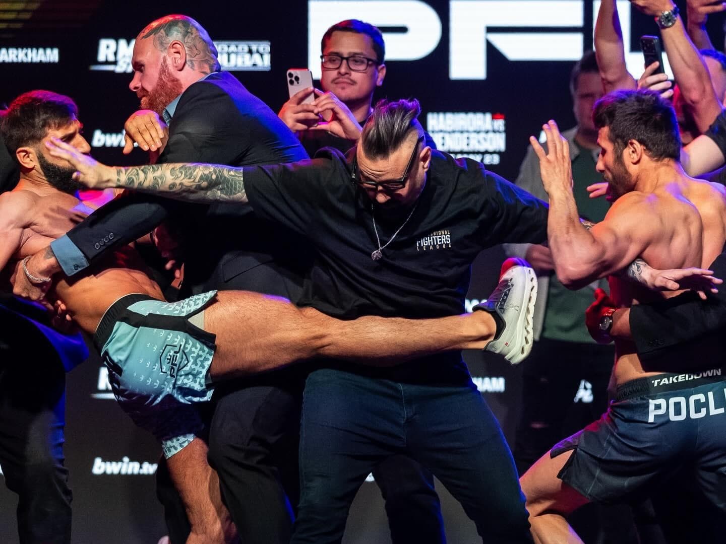 PFL has its own Khamzat — and he just started a knock-down, drag-out brawl at PFL Brussels weigh ins (Video)