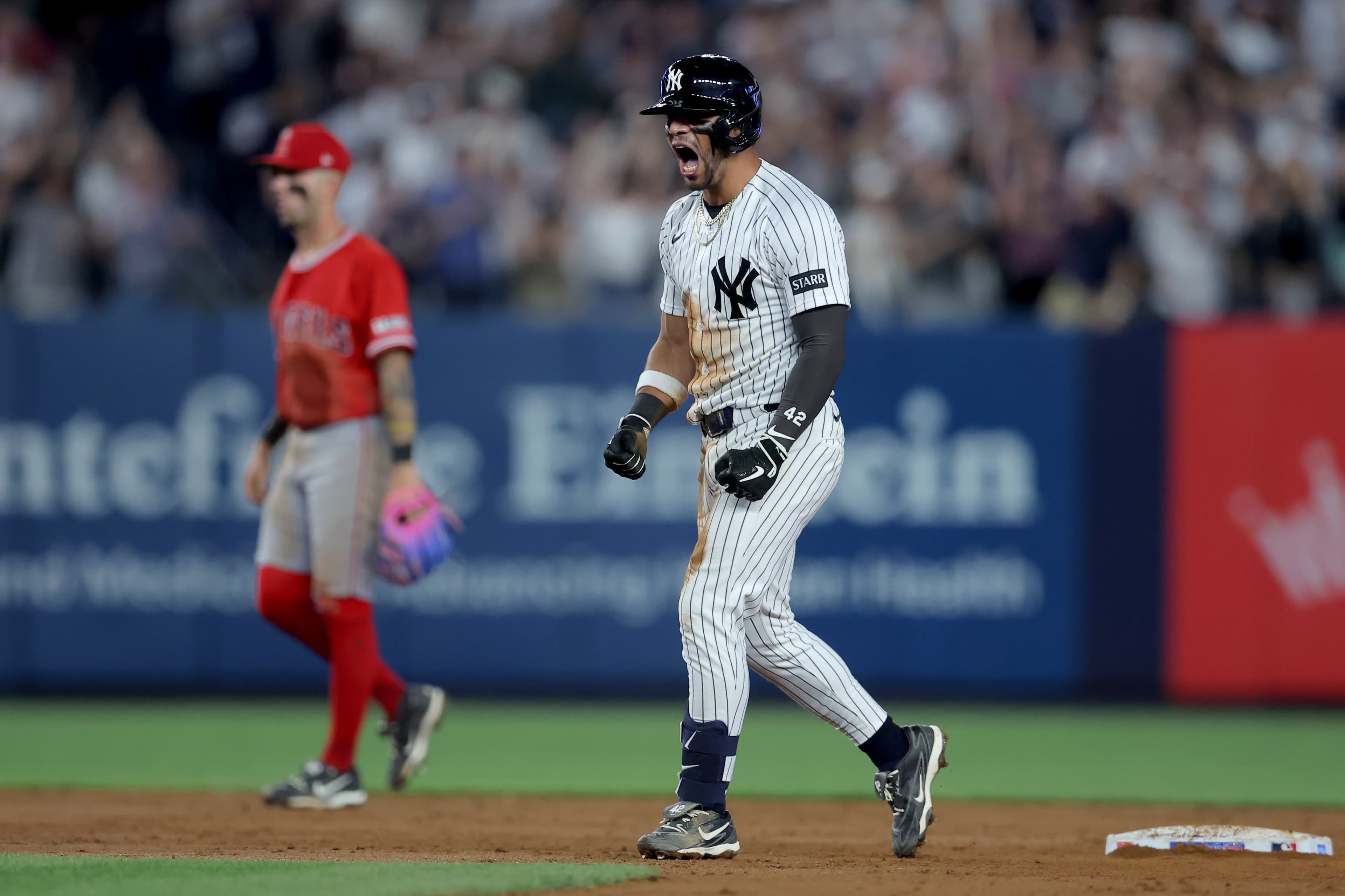 Yankees walk off Angels as Caballero’s double secures comeback win