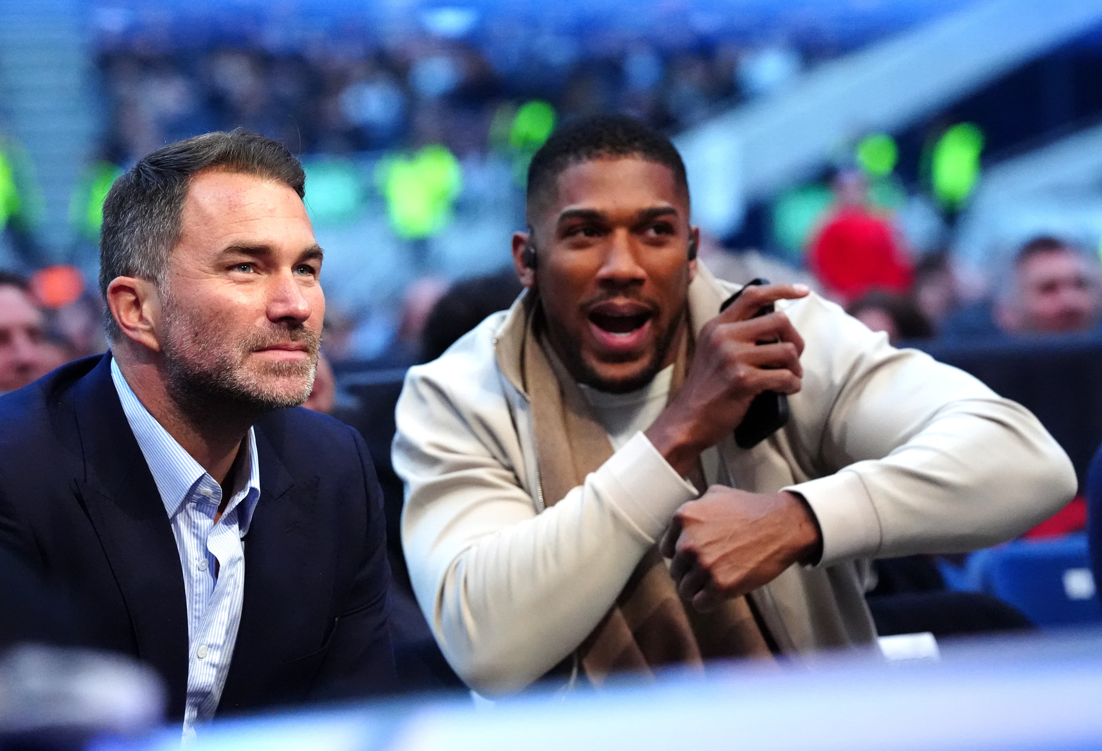 ‘Wherever we’re told’: Eddie Hearn says Turki Alalshikh will choose location for Anthony Joshua vs Tyson Fury
