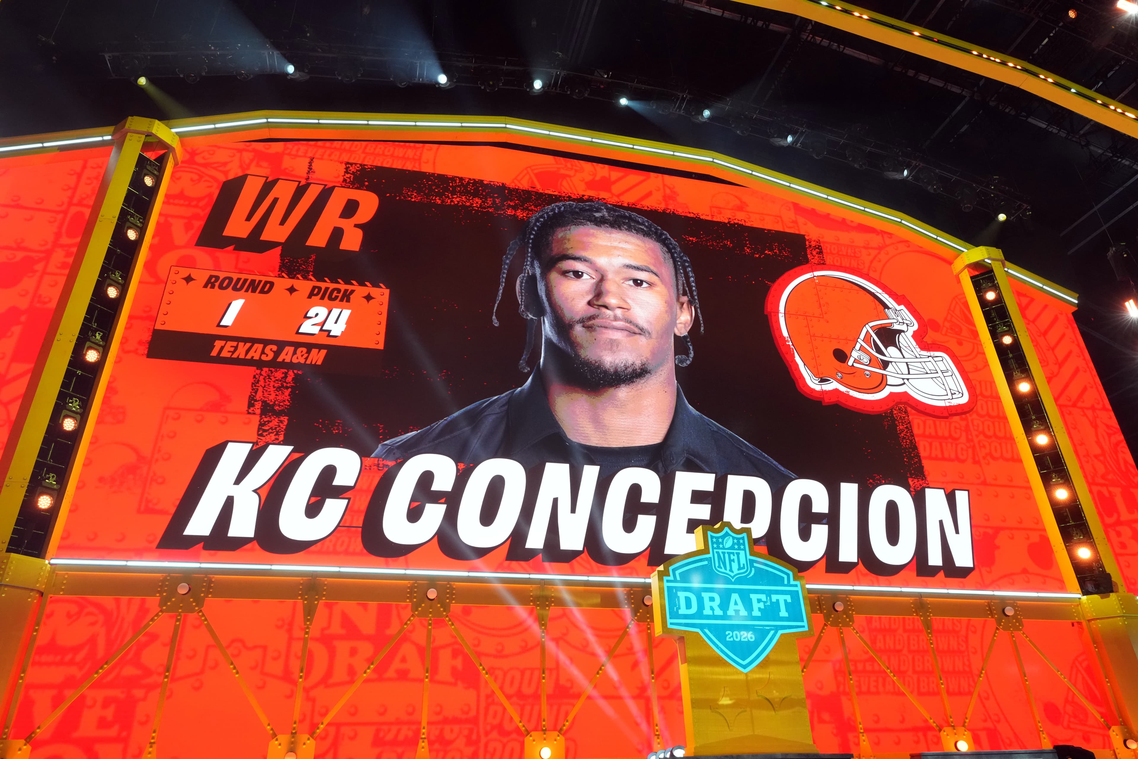 Browns draft results 2026: KC Concepcion, WR, Texas A&M stats, awards, and scouting report
