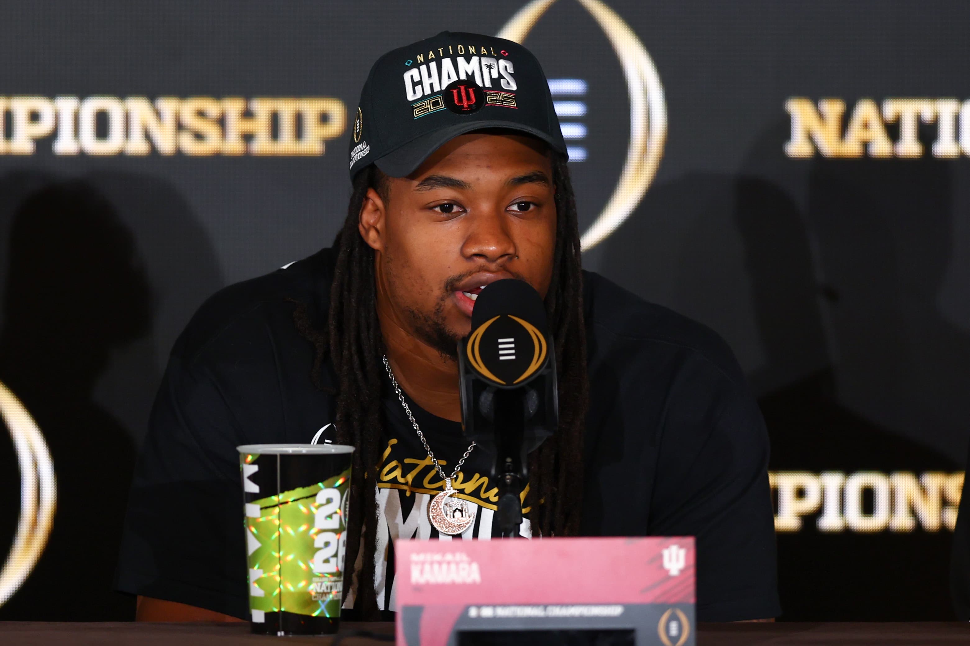 Saints DL Coach Bo Davis Meets With Indiana EDGE Mikail Kamara