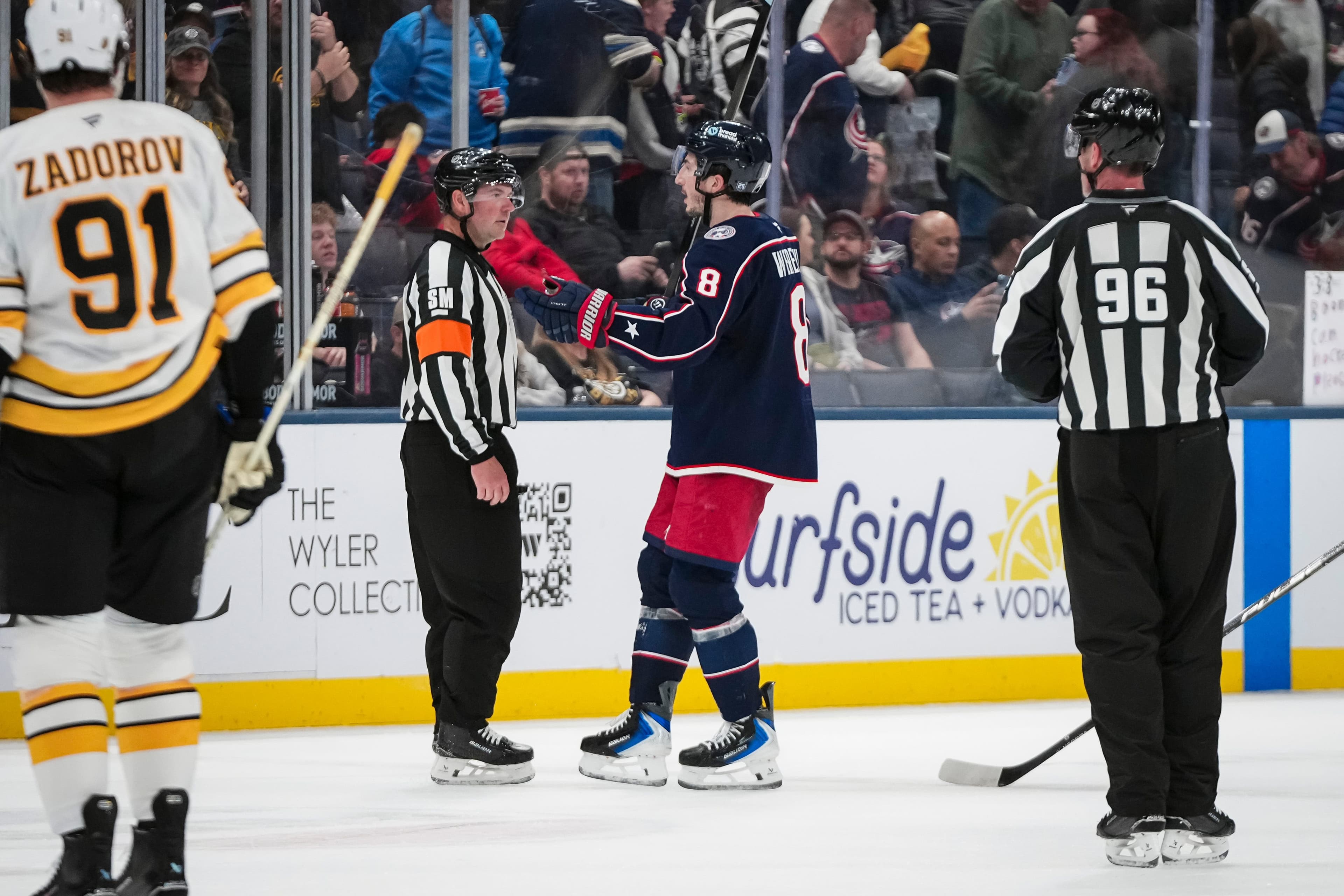 Whistle muddles end of Columbus Blue Jackets' loss to Boston Bruins