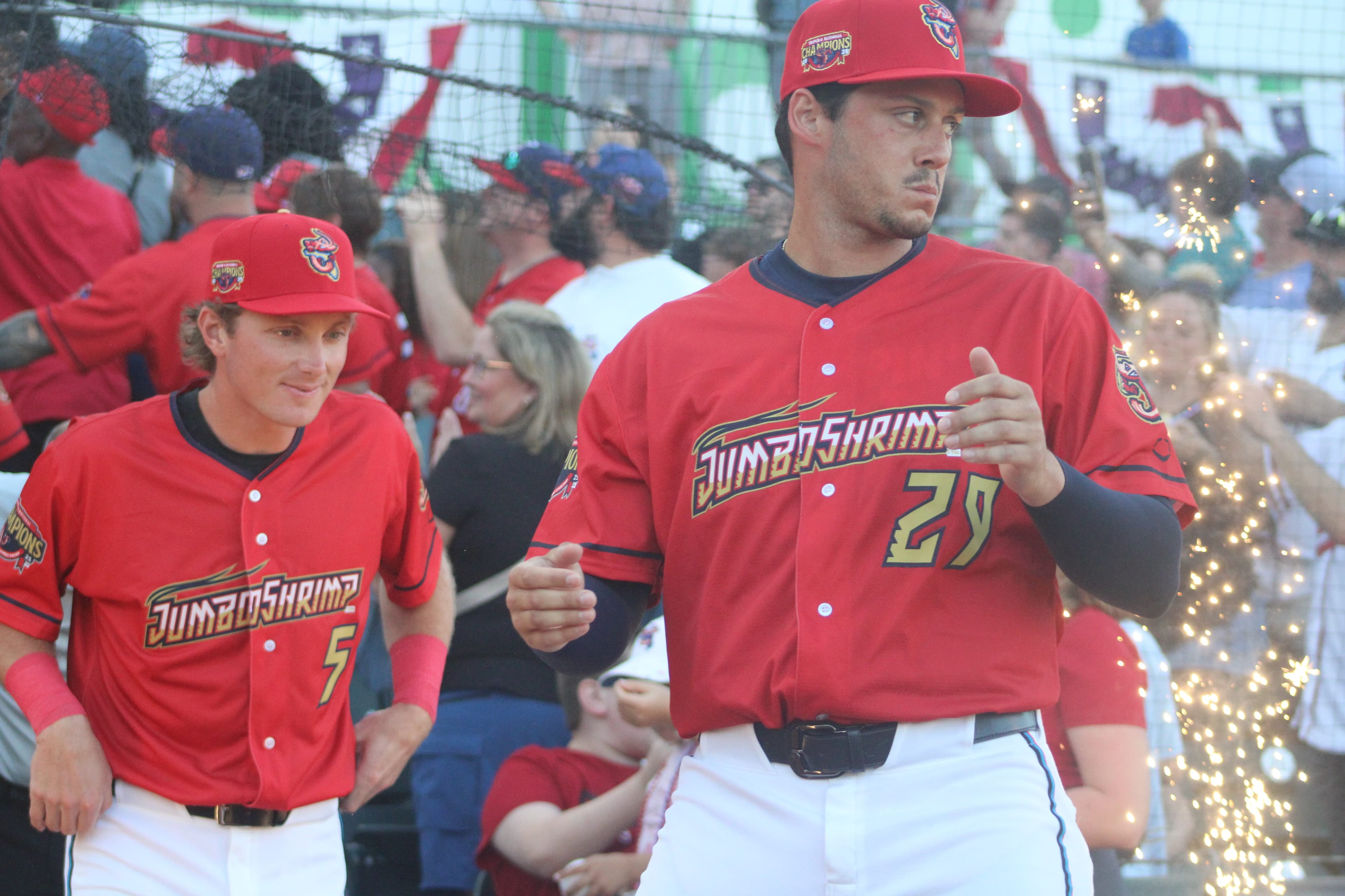 Jumbo Shrimp unveil championship banners but lose Opening Day