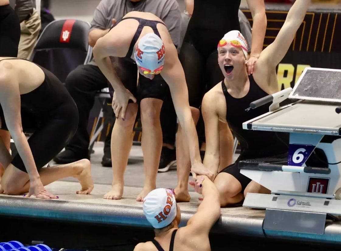 Hope swimming seniors end sensational careers with ninth place as team, runner-up relays