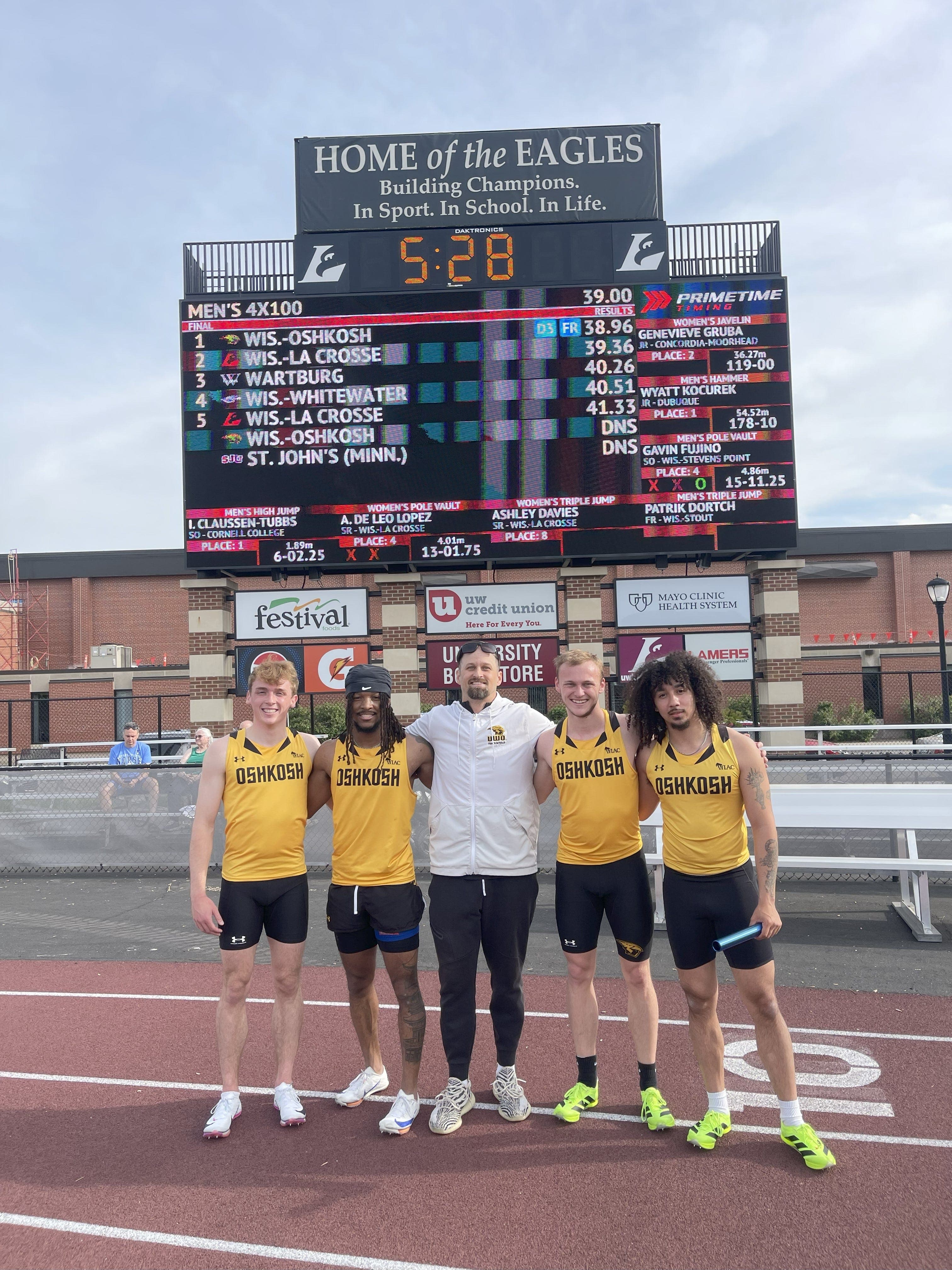 UW-Oshkosh 4x100 relay team sets NCAA Division III record