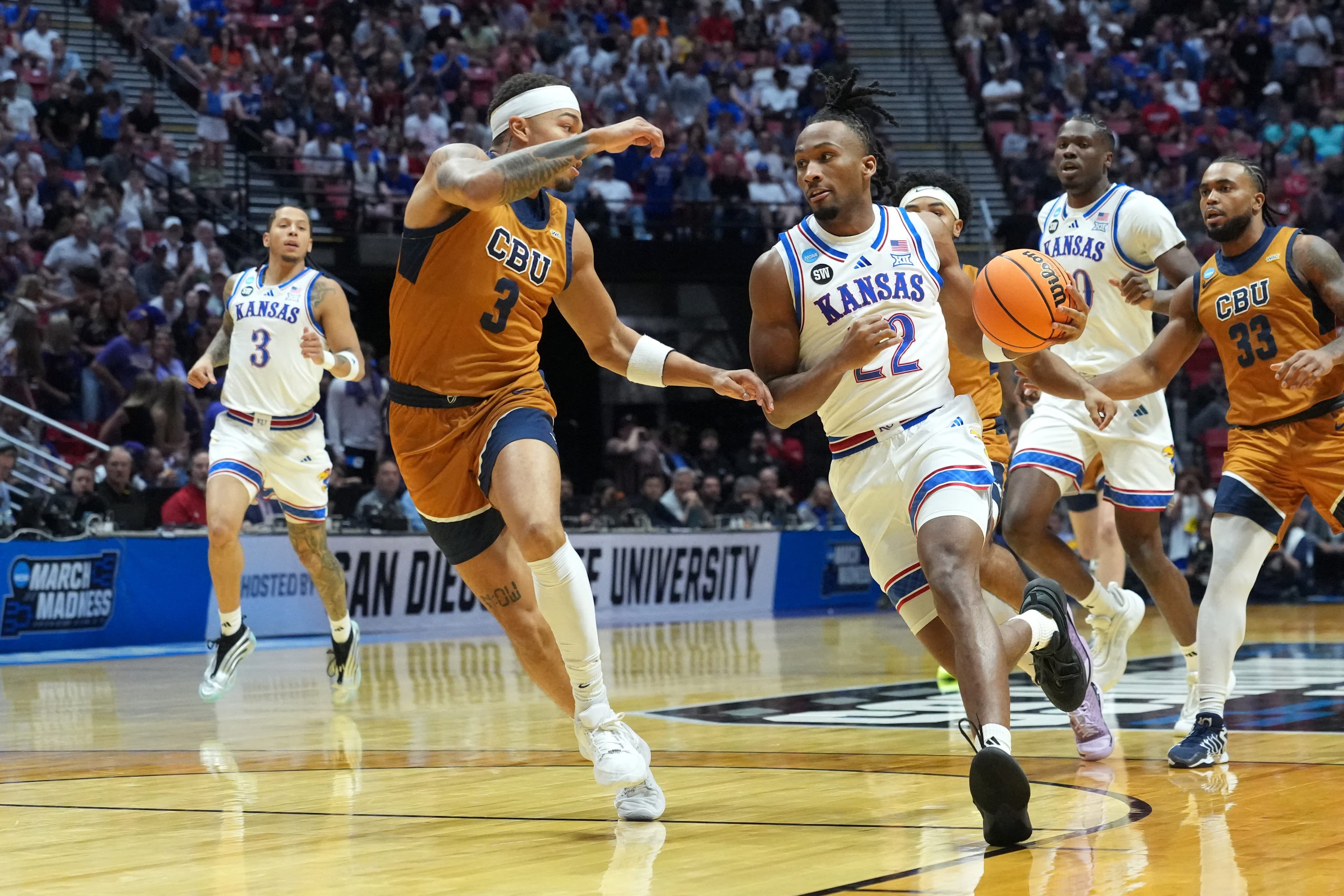 How many points did Kansas' Darryn Peterson score vs. Cal Baptist?