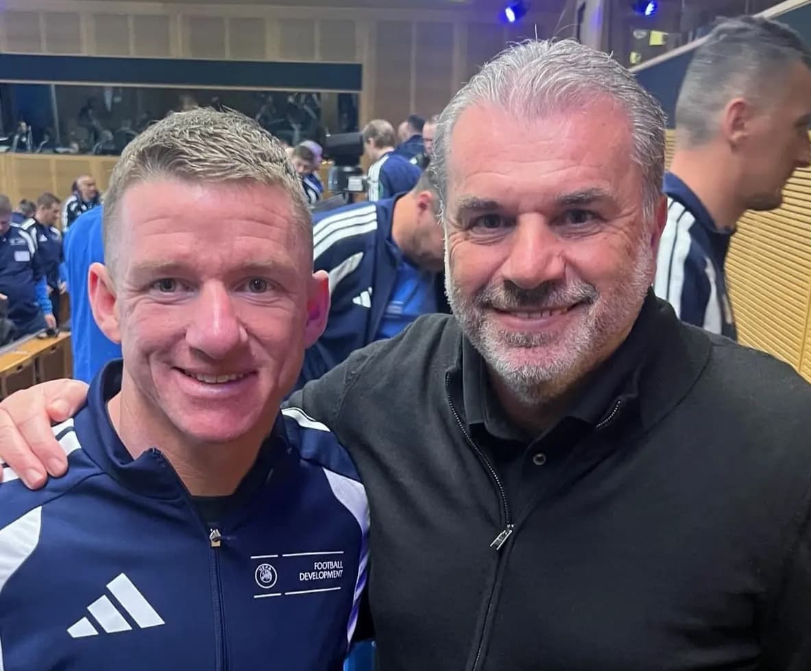 When Ange Postecoglou bumps into Jonny Hayes