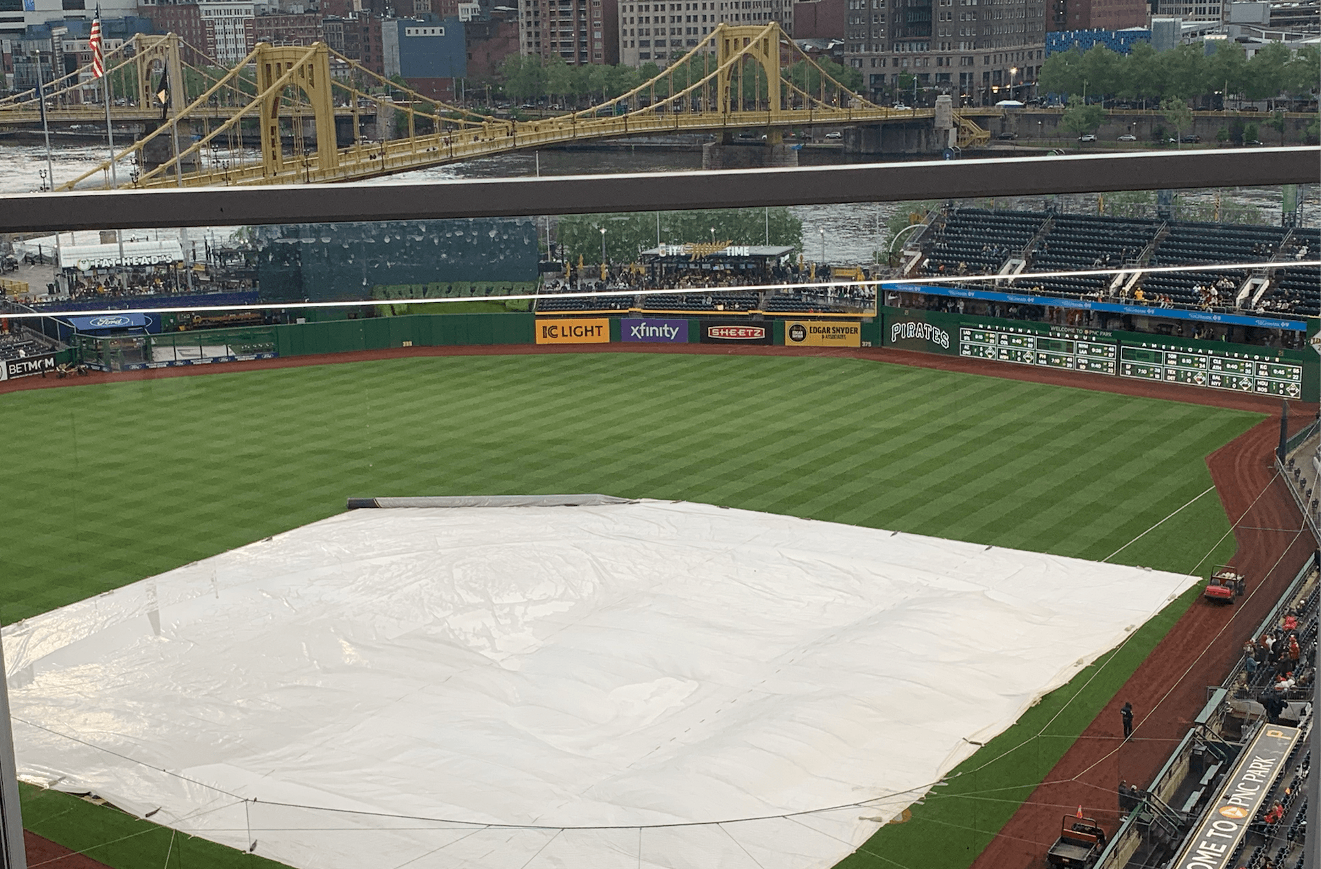 Reds-Pirates game delayed by rain in Pittsburgh