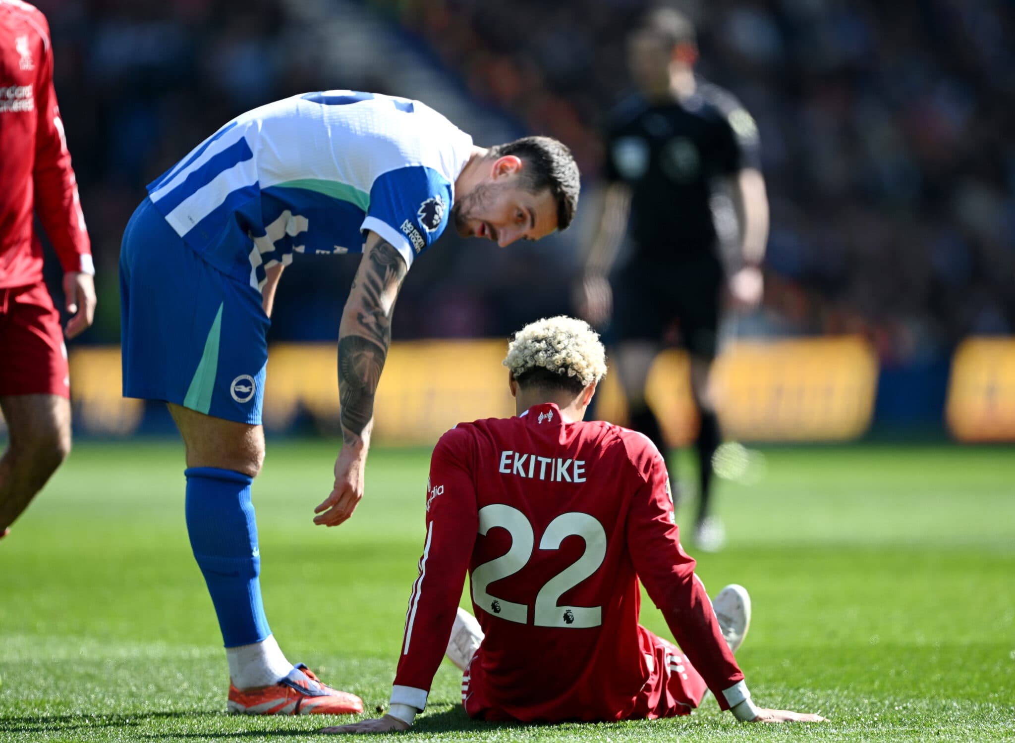 Hugo Ekitike injury update after Liverpool star subbed off early vs Brighton