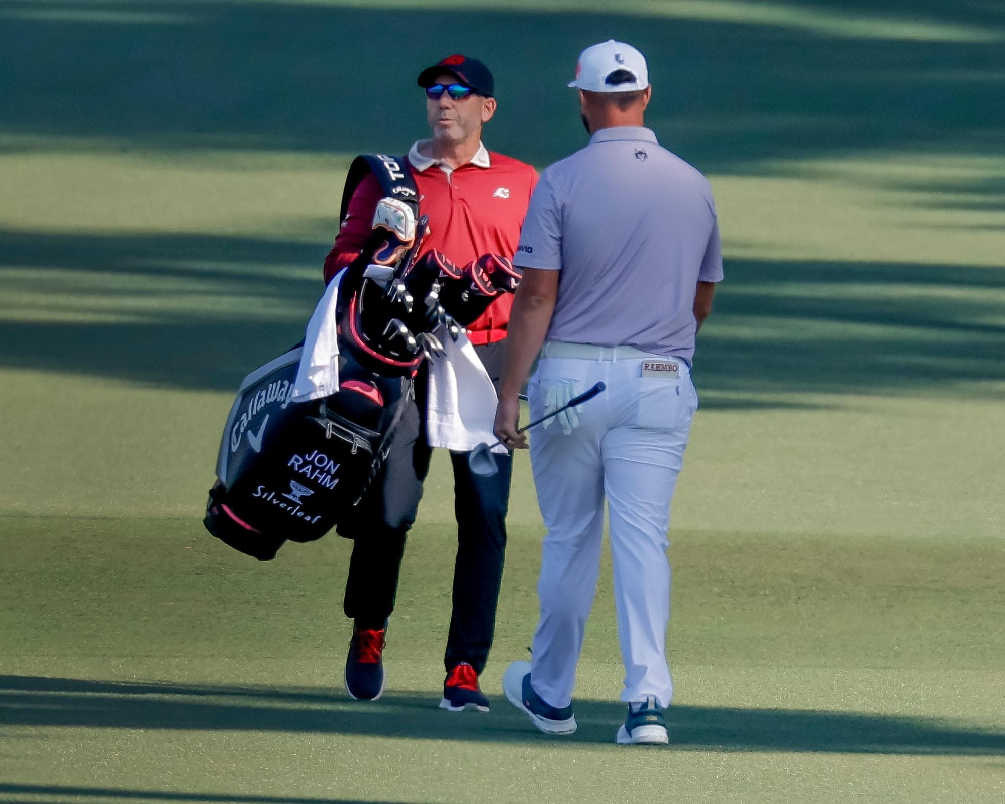 Sergio García warned after breaking club in Masters meltdown before carrying Jon Rahm’s bag