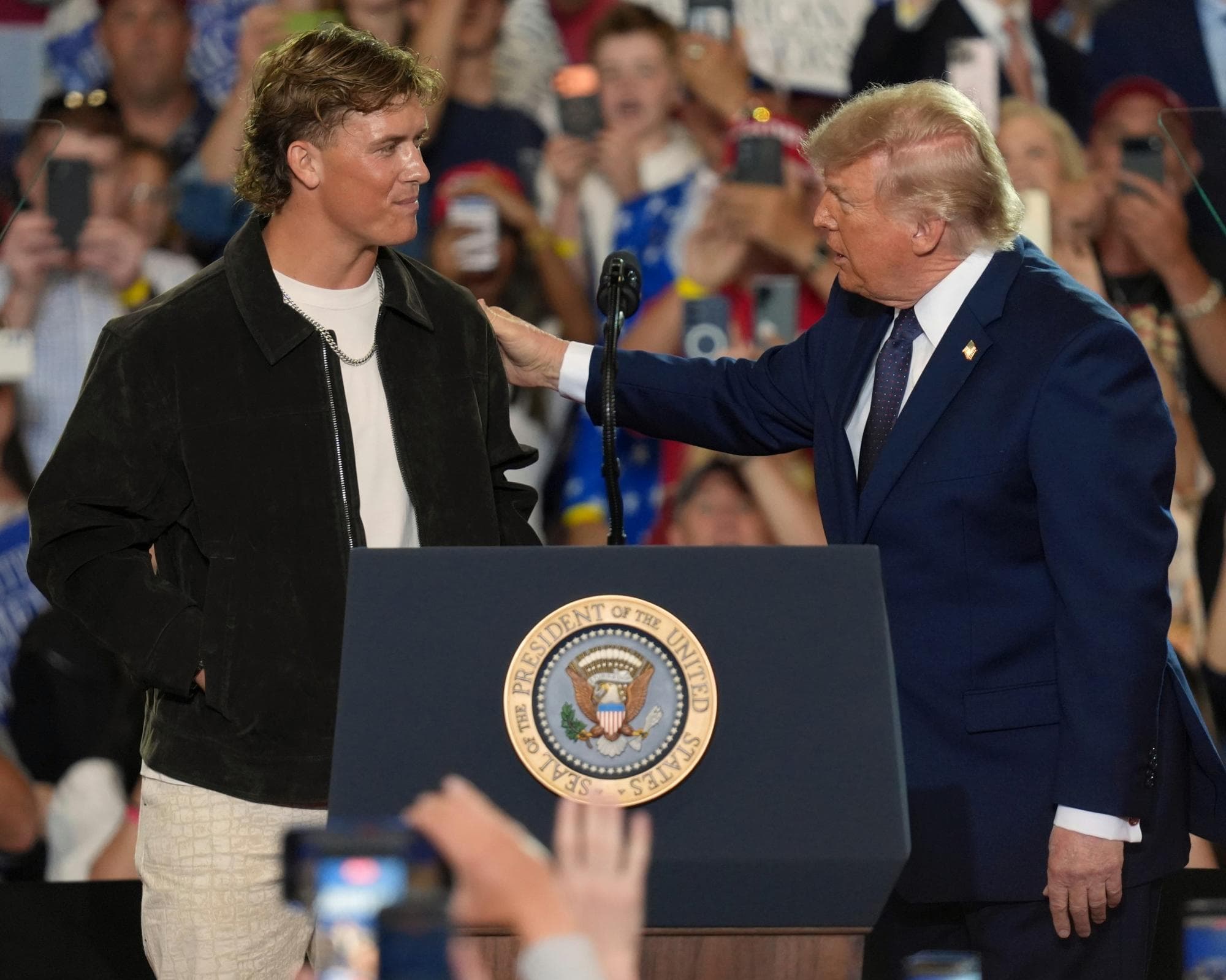 Abdul Carter says he and Giants teammate Jaxson Dart ‘are good’ after Trump video post