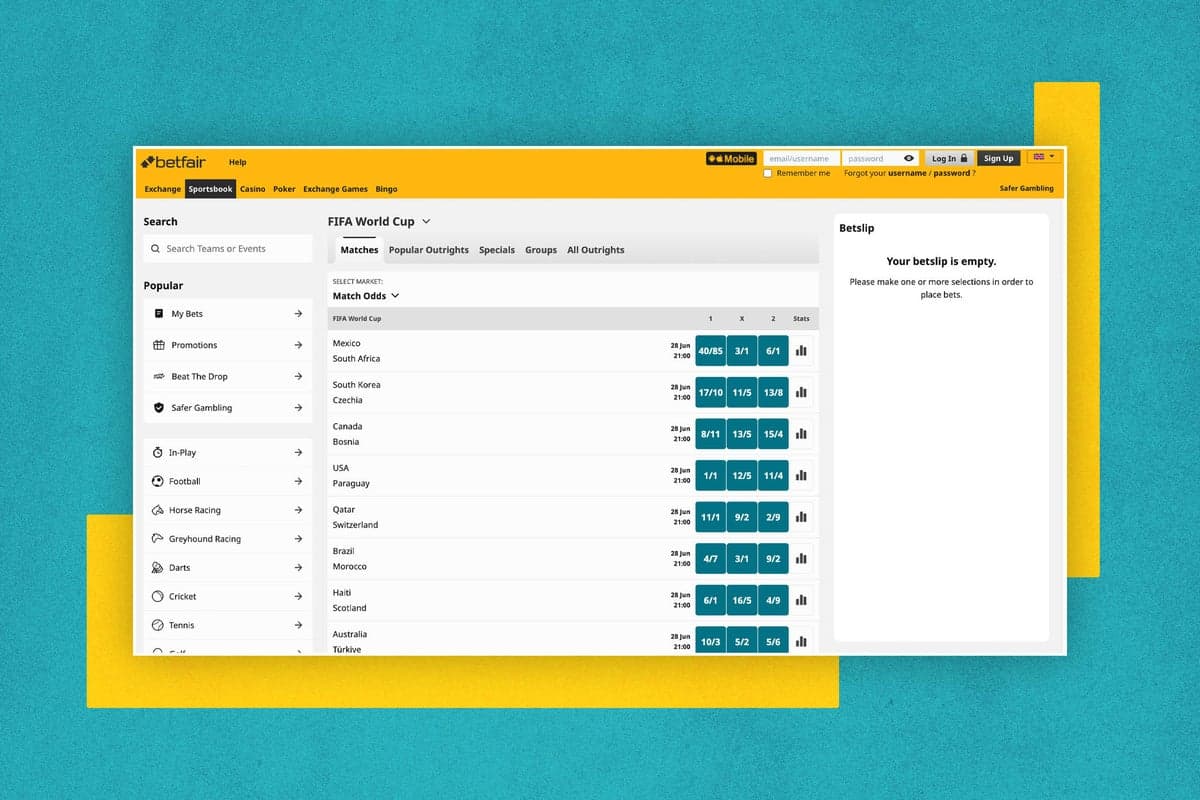Betfair World Cup offer: Exchange betting, enhanced odds and free bets for WC2026