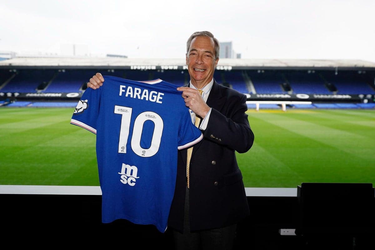 Ipswich Town defend Nigel Farage visit as Championship club insists it is ‘apolitical’