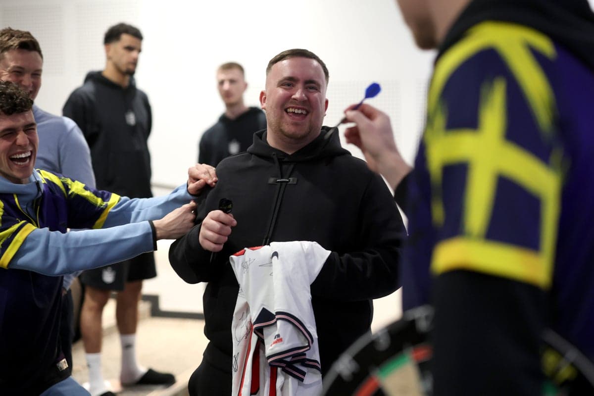 Luke Littler hosts darts tournament for England squad ahead of pre-World Cup friendlies