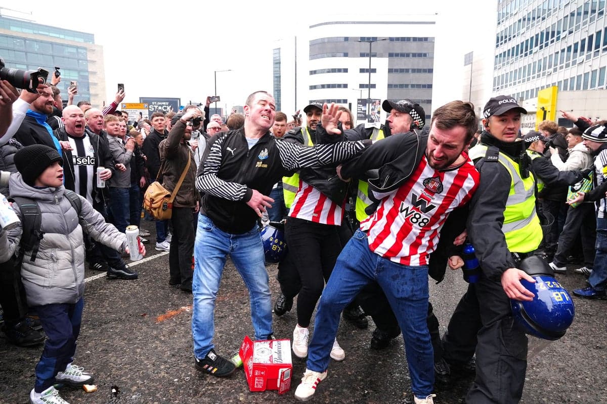 Fans clash outside St James’ Park in violent scenes ahead of Newcastle vs Sunderland