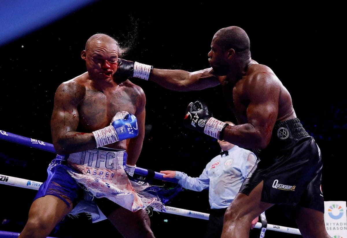 Daniel Dubois climbs off canvas twice to dismantle Fabio Wardley and win world title in chaotic classic