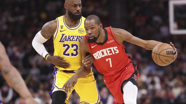 Rockets’ Kevin Durant to miss Game 1 vs. Los Angeles Lakers with knee injury; Josh Okogie to start