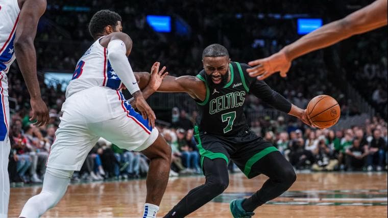 Jaylen Brown calls out Joel Embiid 'flopping,' officiating in Celtics vs. 76ers: 'They clearly had an agenda'