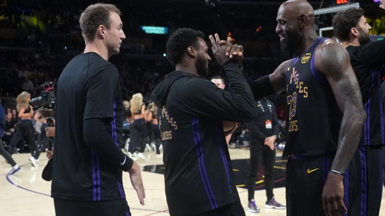 Bronny, LeBron James share special on-court moment for Lakers