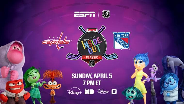 Where to watch NHL 'Inside Out Classic' alt-cast: Live stream, channel, time for Rangers vs. Caps animated broadcast