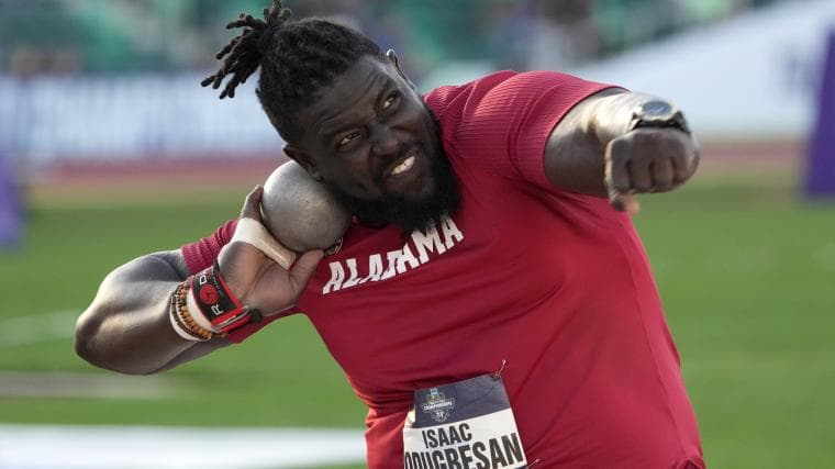Who is Oba Femi? Meet Nigerian SEC shot put champ who is challenging Brock Lesnar at WrestleMania