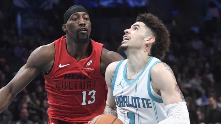 LaMelo Ball fined after flagrant play injures Bam Adebayo as Hornets advance in play-In thriller