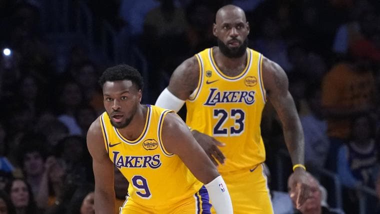 Lakers' LeBron James gives emotional response to playing alongside Bronny James in playoffs